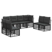 Loungeset 8-delig poly rattan zwart