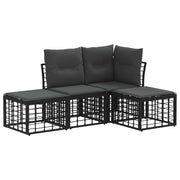 Tuinset 4 personen zwart polyester