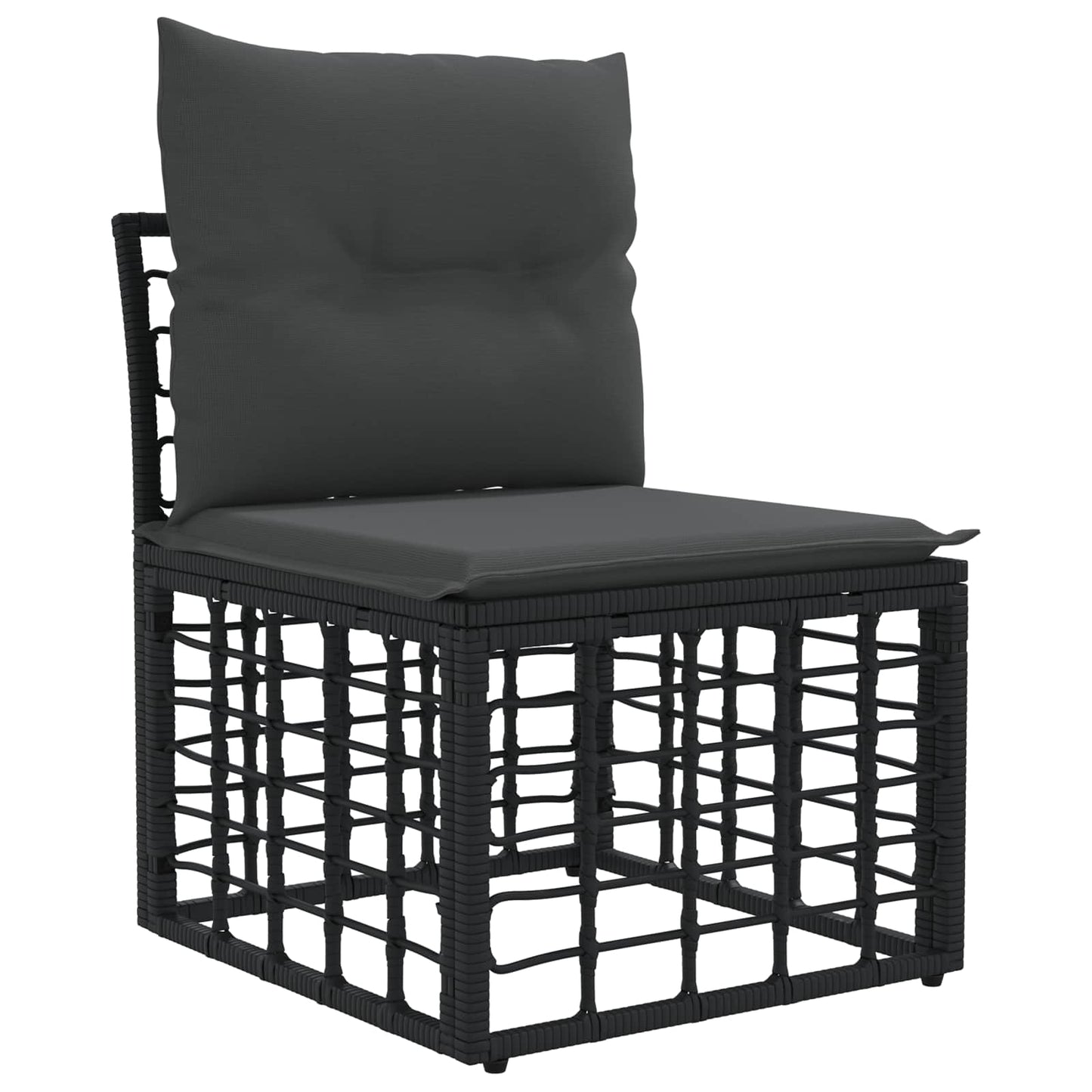 Buiten bankenset met kussen 4 pcs Zwart Polyester