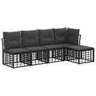 Tuinset poly rattan zwart 2 zitplaatsen