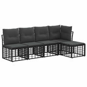 Tuinset poly rattan zwart 2 zitplaatsen