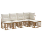 Outdoor Bench Set with Cushion 2 pcs Natural Polyester