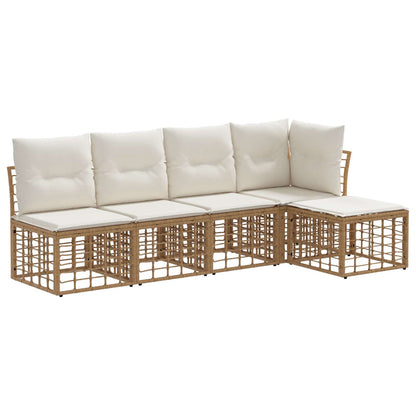 Buiten bankenset met kussen 2 pcs Naturel Polyester