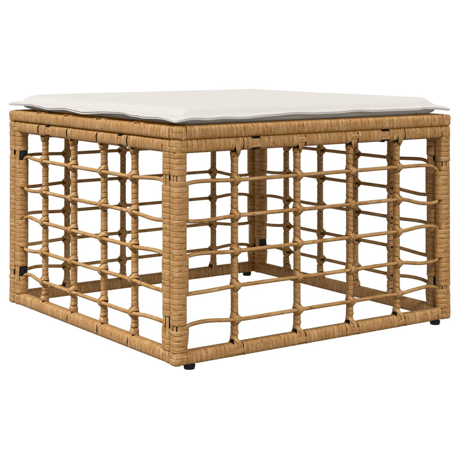 Buiten bankenset 6 pcs Natuurlijk en Crème Wit Polyester