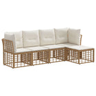 Outdoor sofa set with cushions 5 pcs Natural Polyester