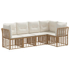 Outdoor sofa set with cushions 5 pcs Natural Polyester