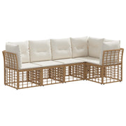 Tuinset hoekbank 5 personen poly rattan naturel