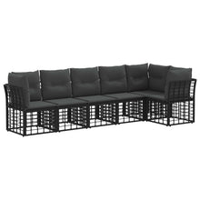 Tuinbankenset 6 pcs Zwart poly rattan