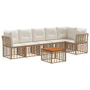 Tuinset polyrattan 7-delig crème wit