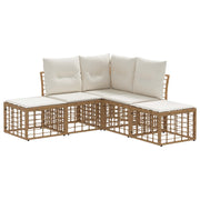 Tuinset poly rattan 4 personen naturel