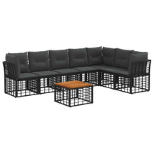 Buiten bankenset 8 pcs Zwart en Donkergrijs Polyester