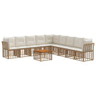 Tuinbankenset 10-delig poly rattan acaciahout