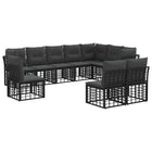 Tuinset 7 personen polyester zwart