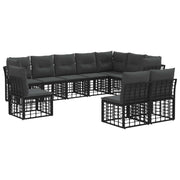 Tuinset 7 personen polyester zwart