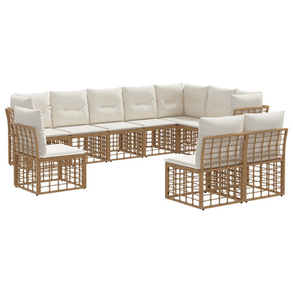 Buiten bankenset met kussen 7 pcs Naturel Polyester