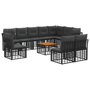 Tuinset 11-delig zwart donkergrijs polyester