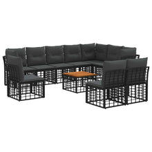 Buiten bankenset 11 pcs Zwart en Donkergrijs Polyester