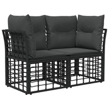 Buiten bankenset 11 pcs Zwart en Donkergrijs Polyester
