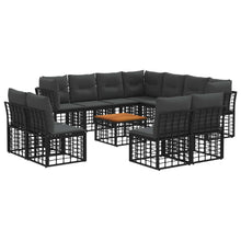 Buiten bankenset 12 pcs Zwart en Donkergrijs Polyester