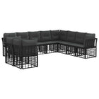 Tuinset poly rattan 8 personen zwart