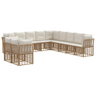 Tuinset 11-delig poly rattan naturel