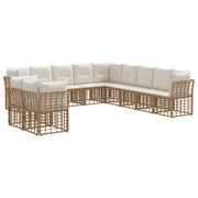Tuinset 11-delig poly rattan naturel