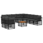 Loungeset 11 personen poly rattan zwart