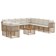 Buiten bankenset 12 pcs Natuurlijk en Crème Wit Polyester