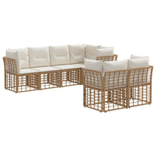 Buiten bankenset met kussen 7 pcs Naturel Polyester