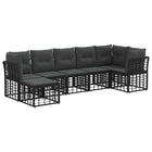 Outdoor Lounge Set with Cushions 4 pcs Black Polyester