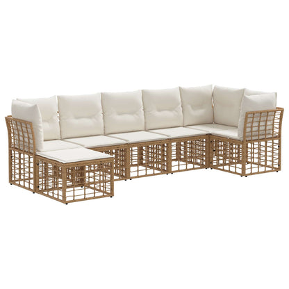 Buiten bankenset met kussen 4 pcs Naturel Polyester