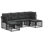 Outdoor Lounge Set with Cushions 6 pcs Black Polyester