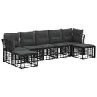 Outdoor Lounge Set with Cushions 4 pcs Black Polyester
