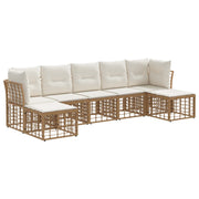 Tuinbankenset 4 personen poly rattan naturel