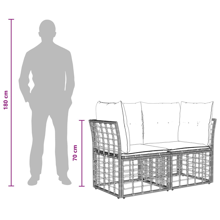 Buiten bankenset met kussen 10 pcs Naturel Polyester