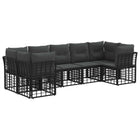 Outdoor Lounge Set 7 pcs Black and Dark Gray Polyester
