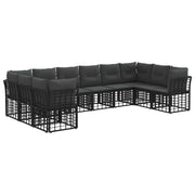 Tuinset 10-delig zwart donkergrijs polyester