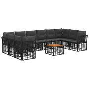 Tuinset 11-delig zwart donkergrijs polyester