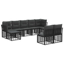 Buiten bankenset 9 pcs Zwart en Donkergrijs Polyester