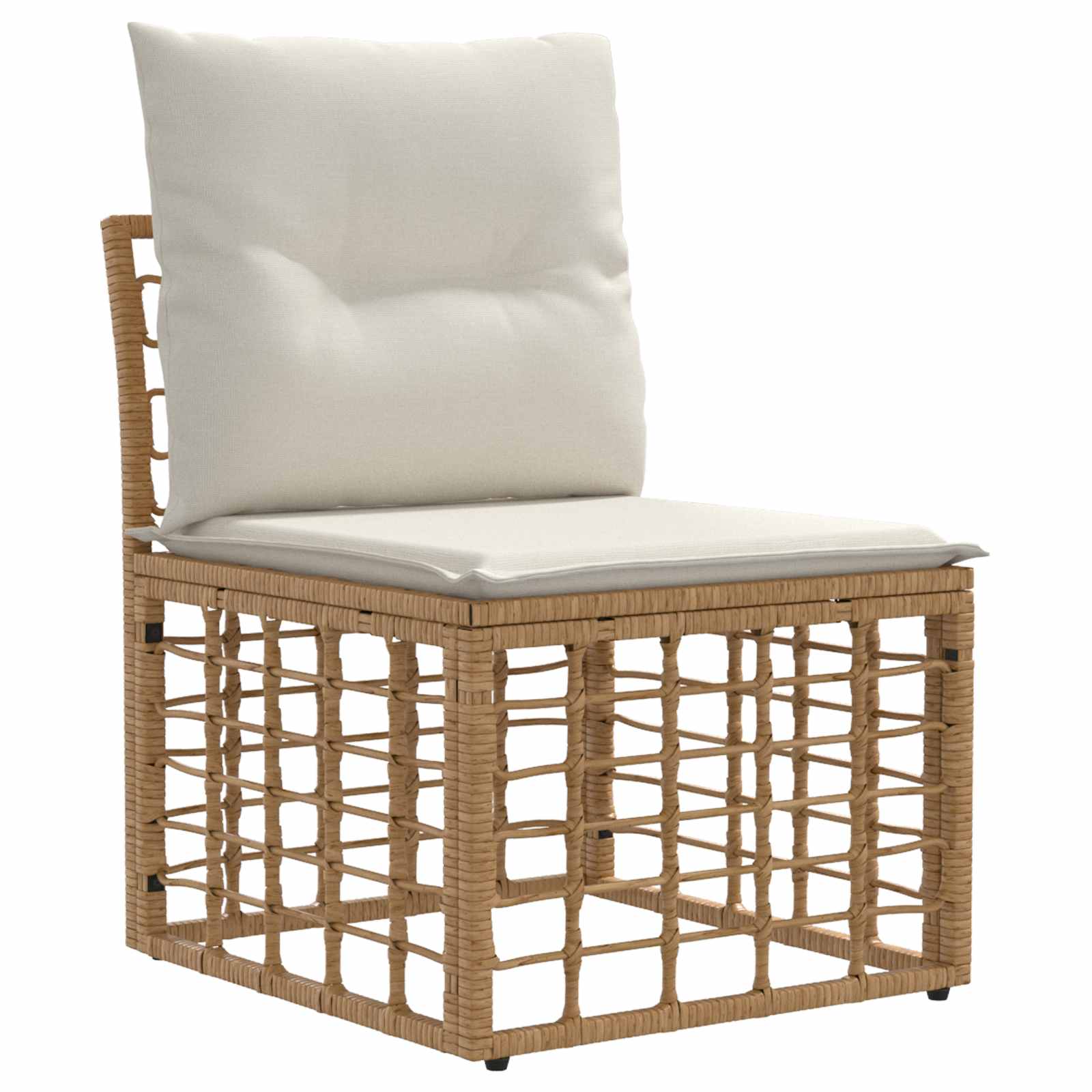 Buiten bankenset 9 pcs Natuurlijk en Crème Wit Polyester