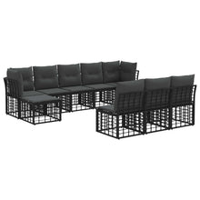 Buiten bankenset 4 pcs Zwart en Donkergrijs Polyester