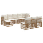 Tuinbankenset 4 personen poly rattan crème wit