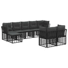 Tuinbankenset 6 personen zwart donkergrijs polyester