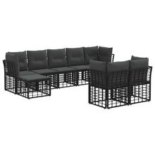 Buiten bankenset 6 pcs Zwart en Donkergrijs Polyester