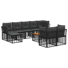 Buiten bankenset 10 pcs Zwart en Donkergrijs Polyester