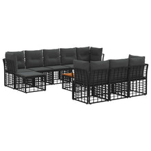 Buiten bankenset 11 pcs Zwart en Donkergrijs Polyester