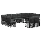 Tuinbankenset 6 personen zwart donkergrijs polyester