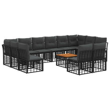 Buiten bankenset 13 pcs Zwart en Donkergrijs Polyester