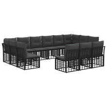 Buiten bankenset 10 pcs Zwart en Donkergrijs Polyester