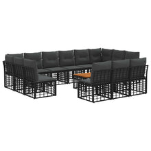Buiten bankenset 14 pcs Zwart en Donkergrijs Polyester